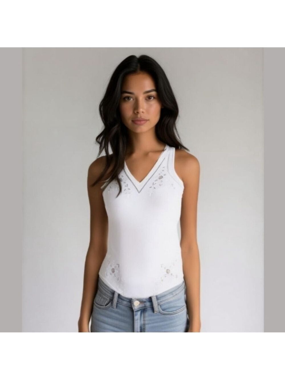 NWOT free People embroidered cut open back bodysui